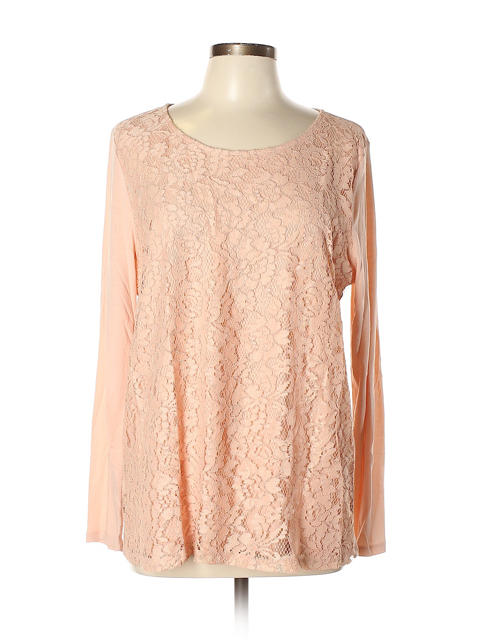 Ann Taylor Lace Pink Long Sleeve Blouse Size XL - 82% off | thredUP