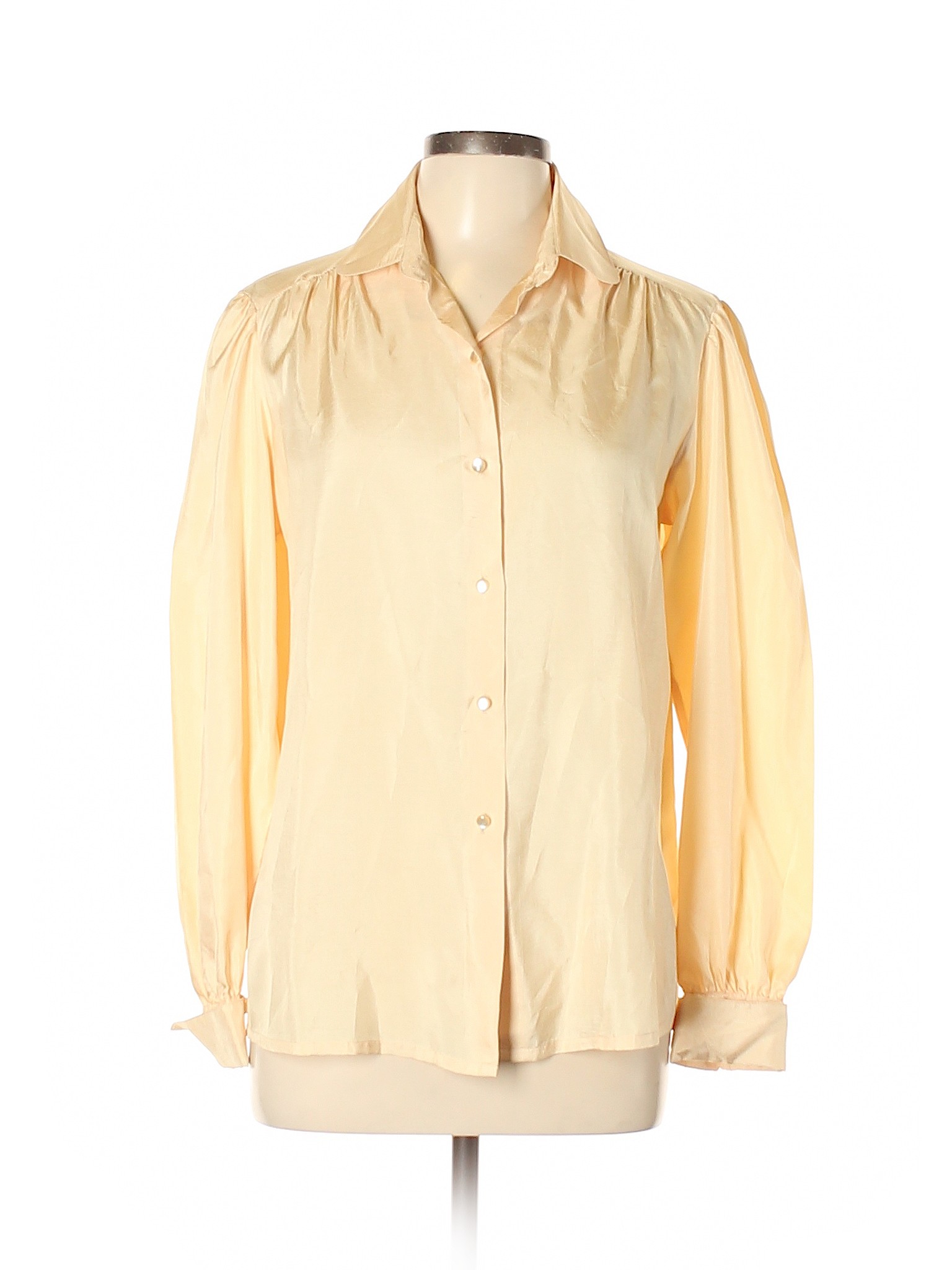 Susan Hutton Women Yellow Long Sleeve Blouse 14 | eBay