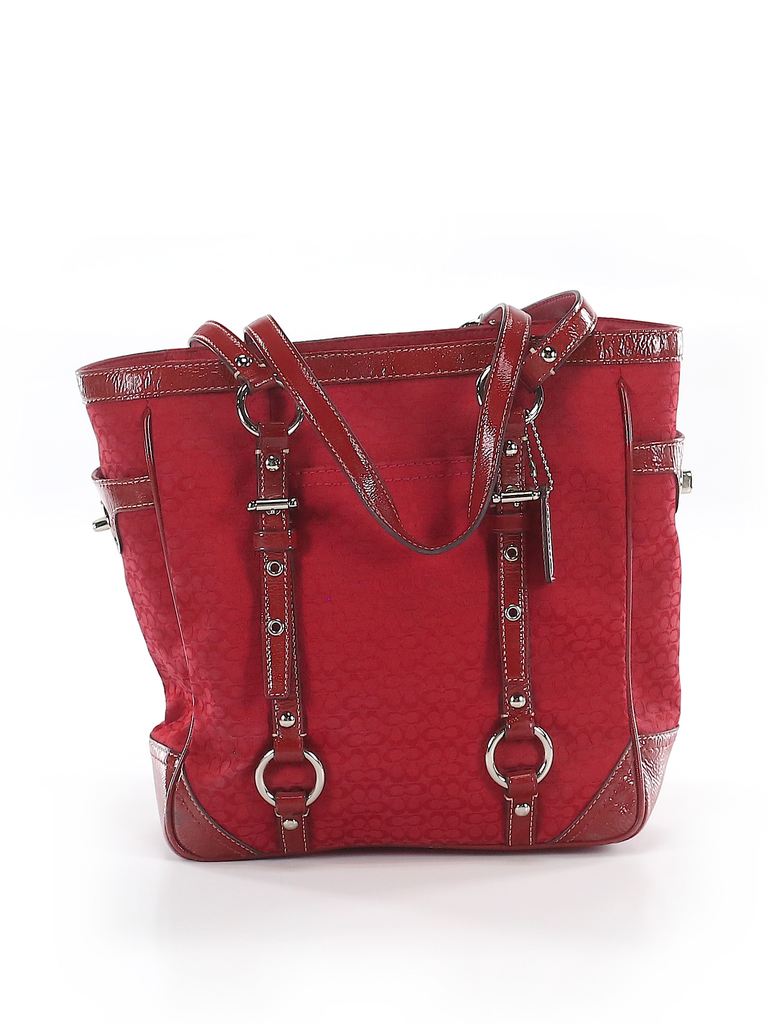 coach red canvas bag