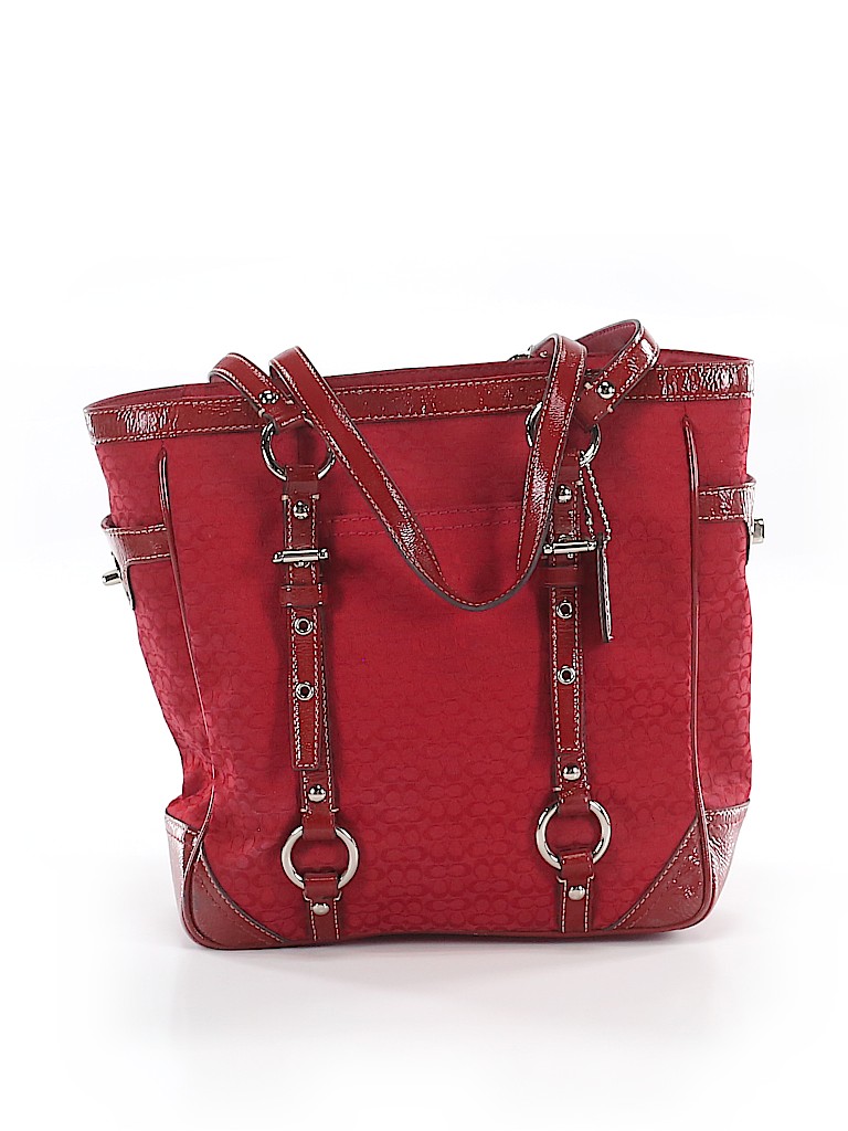 coach tote red inside