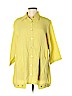 Fridaze 100% Linen Yellow Short Sleeve Button-Down Shirt Size M - photo 1