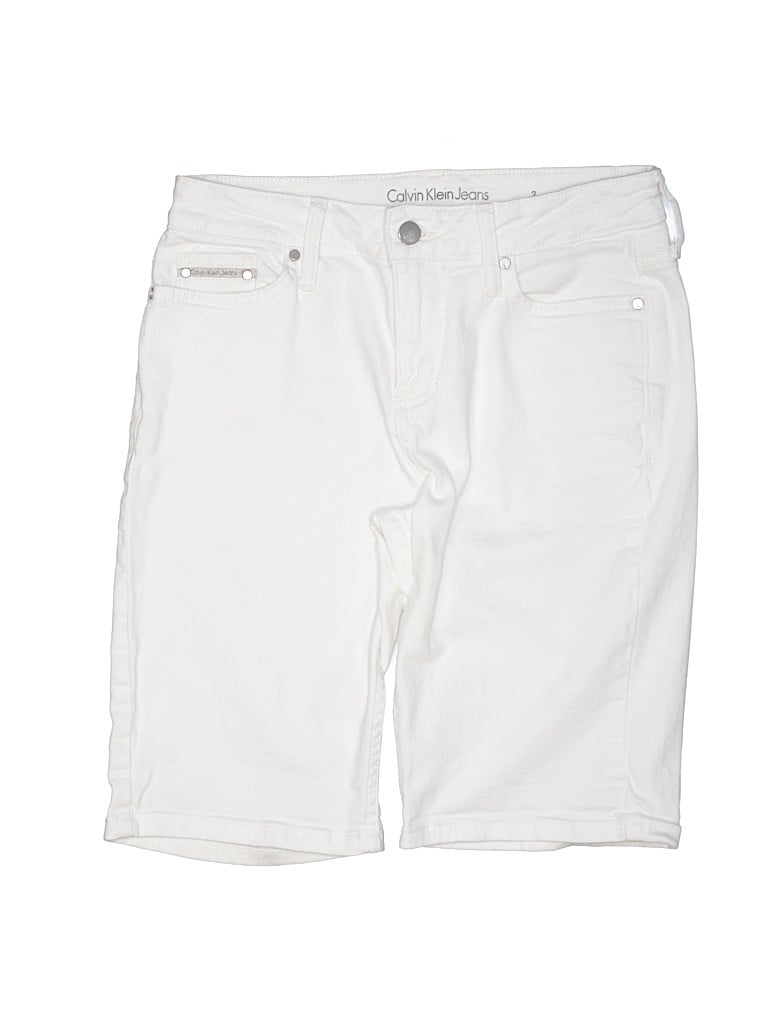 CALVIN KLEIN JEANS Solid White Denim Shorts Size 2 - 93% off | thredUP