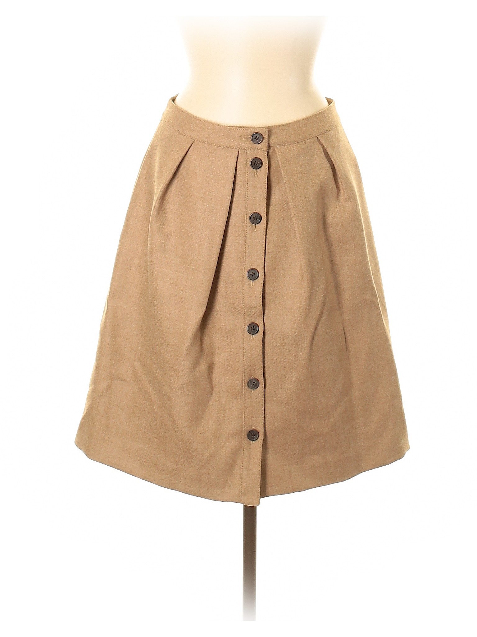 J.Crew 100% Wool Solid Tan Wool Skirt Size 6 - 78% off | thredUP