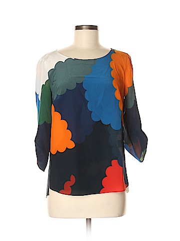 Akris Punto Memphis-Nuvola Print 3/4 Sleeve Silk Top (view 1)