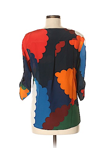 Akris Punto Memphis-Nuvola Print 3/4 Sleeve Silk Top (view 2)