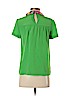 Kate Spade New York 100% Silk Solid Green Short Sleeve Silk Top Size 2 - photo 2