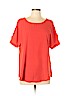 She + Sky 100% Polyester Red Short Sleeve Blouse Size L - photo 1