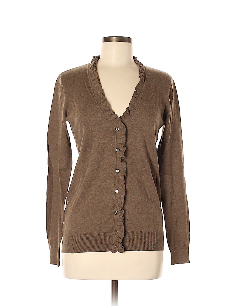 Ann Taylor LOFT Outlet 100% Cotton Solid Brown Cardigan Size M - 64% ...