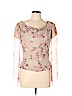Carmen Marc Valvo 100% Silk Pink Long Sleeve Silk Top Size 10 - photo 1