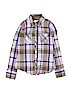 Justice 100% Cotton Plaid Green Long Sleeve Button-Down Shirt Size 10 - photo 1