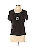 JM Collection Black Short Sleeve Top Size L (petite) - photo 1