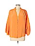 Leona by Lauren Leonard 100% Silk Orange Long Sleeve Silk Top Size M - photo 1