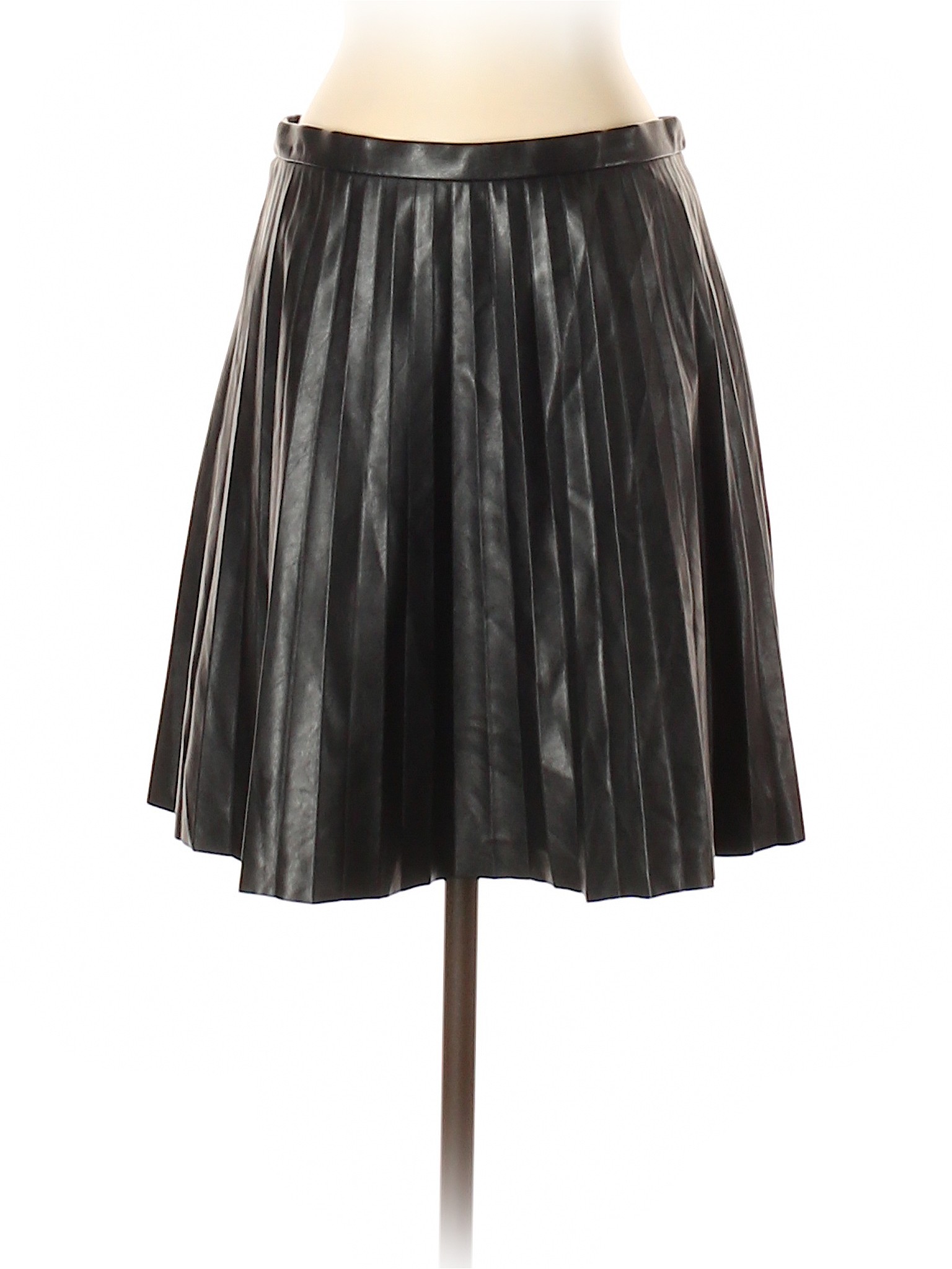 J.Crew Women Black Faux Leather Skirt 4 | eBay