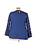 ELOQUII 100% Polyester Blue Long Sleeve Blouse Size 20 - photo 2
