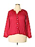 Talbots 100% Polyester Red Long Sleeve Blouse Size XXL - photo 1