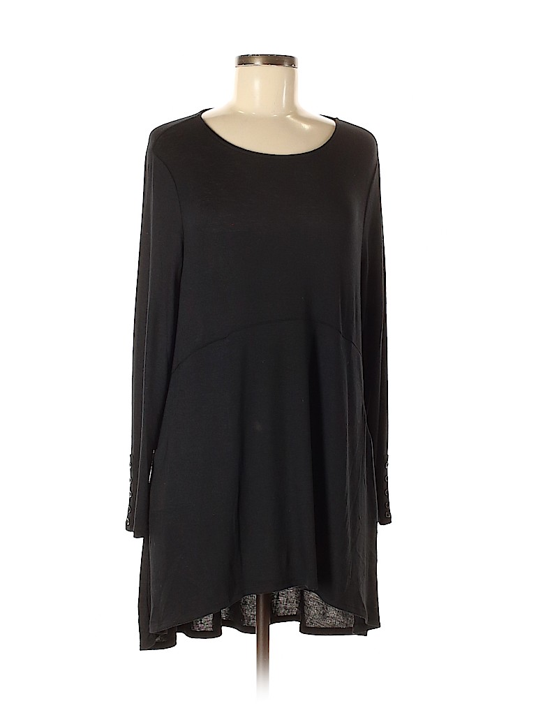 Chico's Solid Black Casual Dress Size Med (1) - 93% off | thredUP