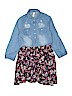 Justice 100% Cotton Floral Chambray Black Dress Size 14 - photo 1