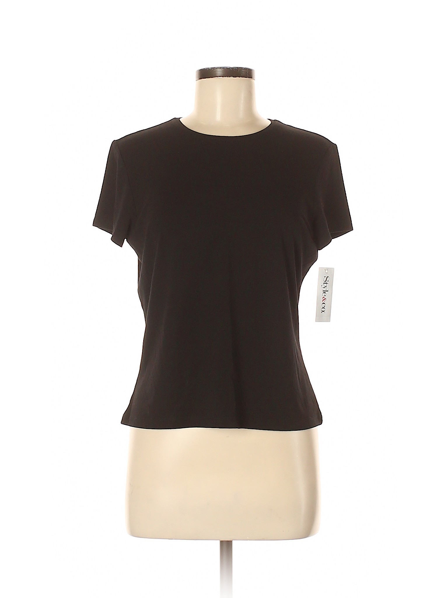 Style&Co Solid Black Short Sleeve T-Shirt Size M - 57% off | thredUP