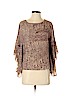 Alice + Olivia Tan 3/4 Sleeve Silk Top Size S - photo 1