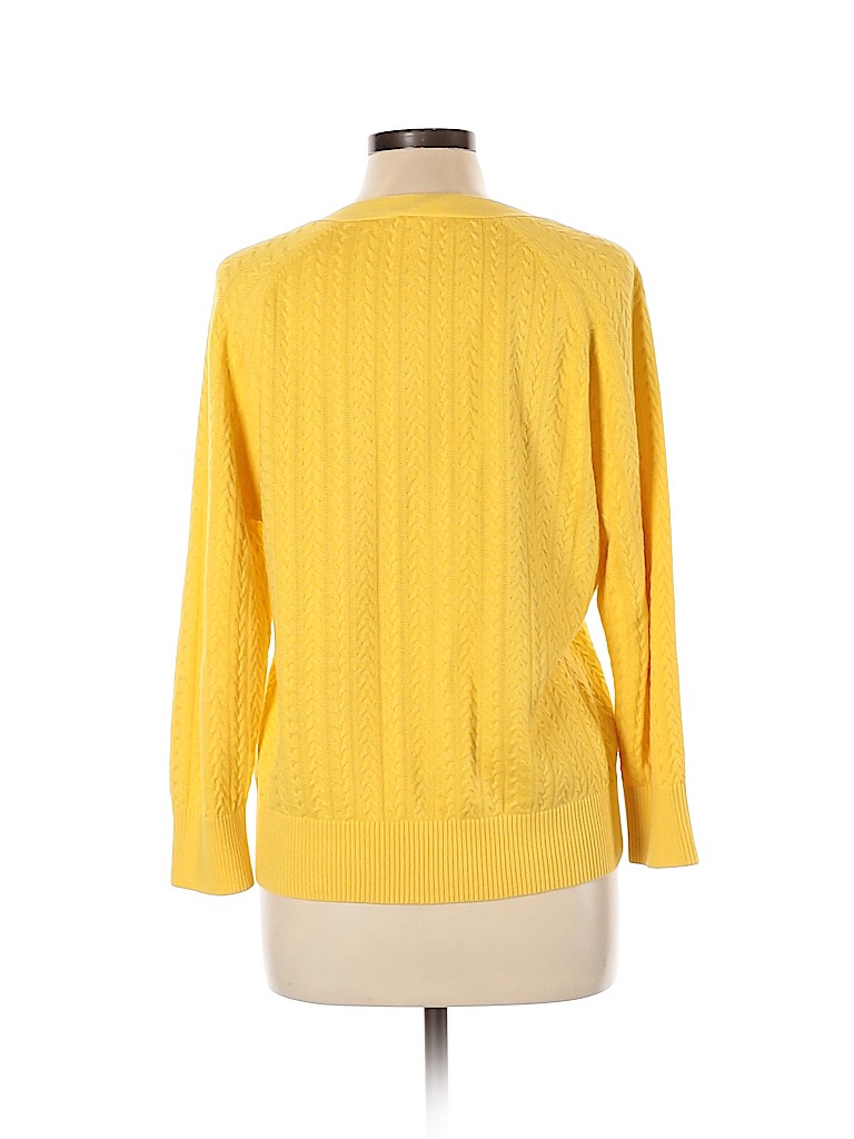 Talbots 100% Pima Cotton Yellow Cardigan Size XL - photo 1