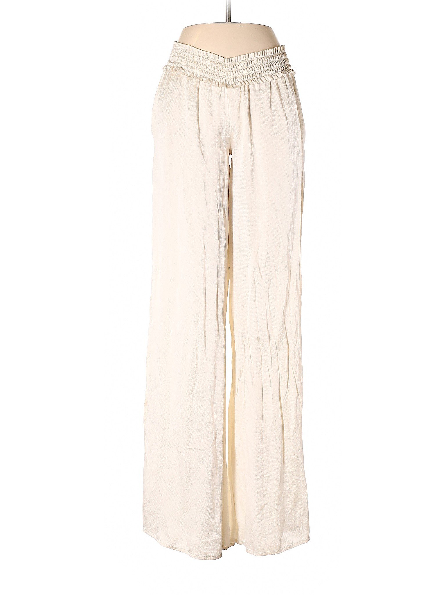 Alexis 100% Silk Solid Ivory Silk Pants Size S - 80% off | thredUP