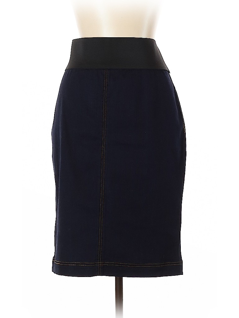 INC International Concepts Solid Blue Denim Skirt Size L - 85% off ...