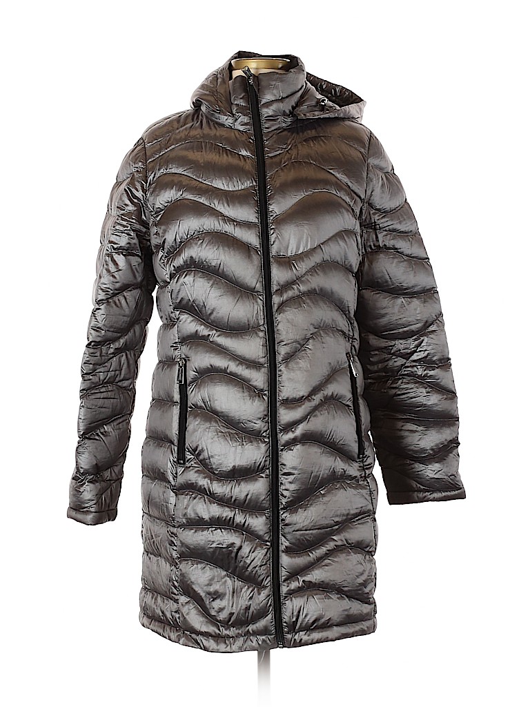 Andrew Marc for Costco 100% Polyester Solid Silver Snow Jacket Size L ...