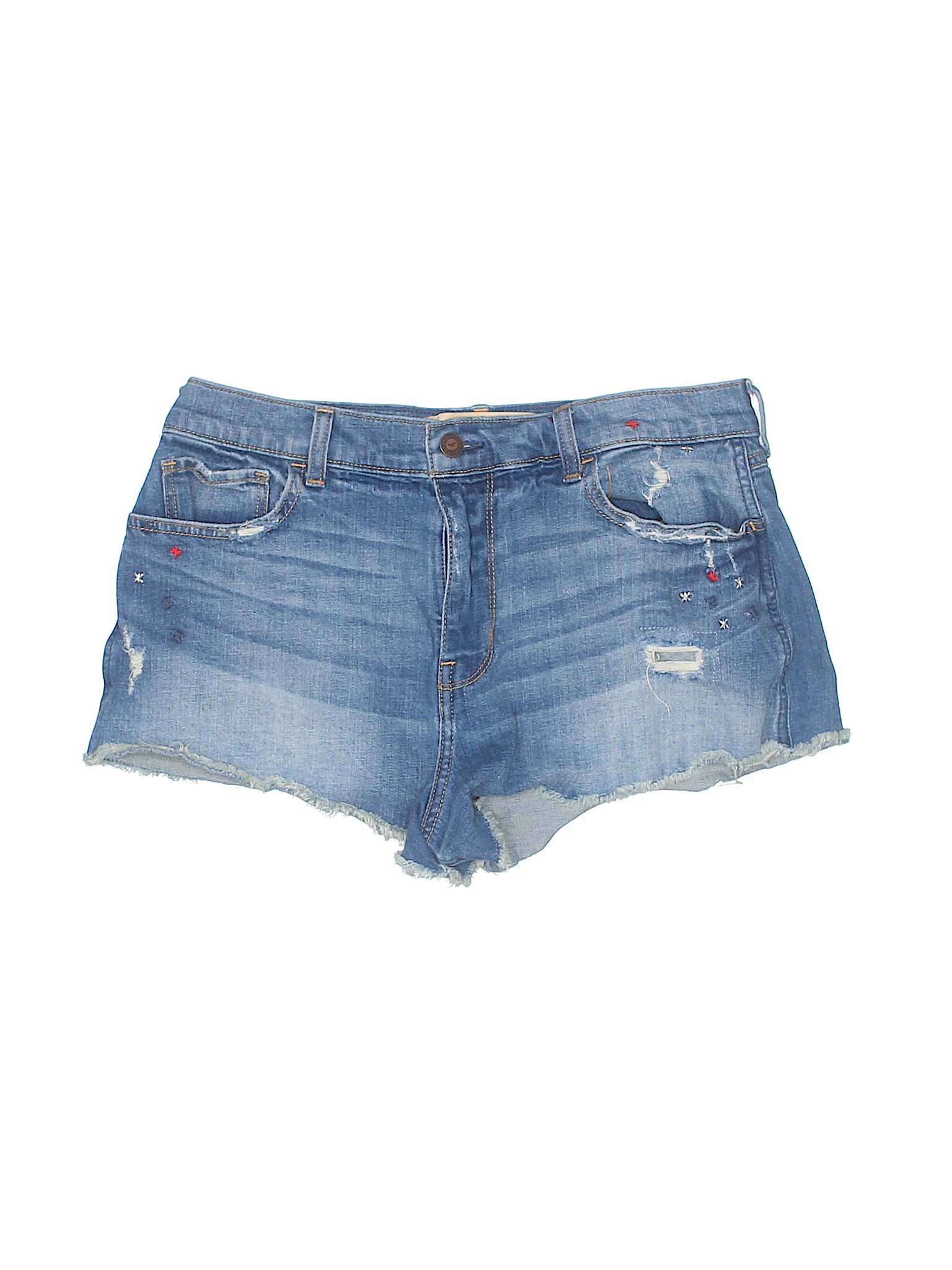 Hollister Solid Blue Denim Shorts Size 13 - 90% off | thredUP