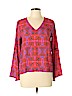 Collective Concepts 100% Polyester Red Long Sleeve Blouse Size M - photo 1