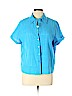 Alfred Dunner 100% Cotton Blue Short Sleeve Button-Down Shirt Size 12 (petite) - photo 1