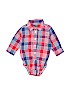 OshKosh B'gosh 100% Cotton Plaid Red Long Sleeve Onesie 9-12 MO / 12 MO - photo 1