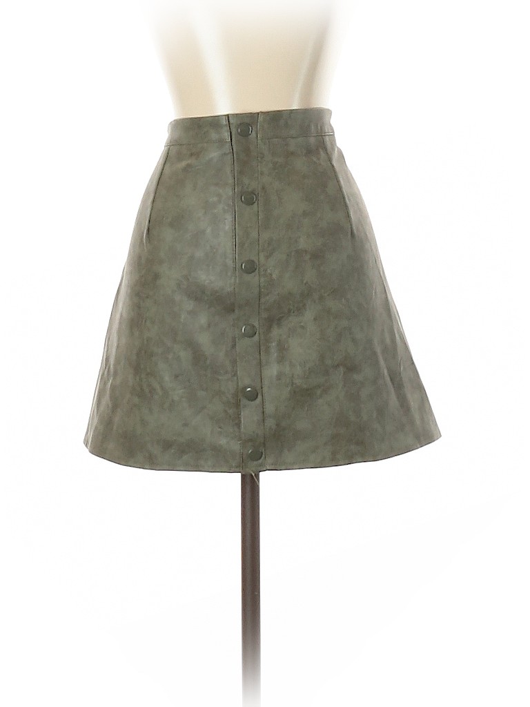 Mint Velvet 100% Polyurethane Solid Green Leather Skirt Size XS - 87% ...