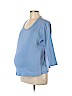 Mimi Maternity 100% Cotton Blue Long Sleeve T-Shirt Size L - photo 1