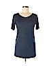 Norma Kamali 100% Silk Blue Short Sleeve Silk Top Size M - photo 1