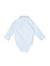 Carter's 100% Cotton Checkered-gingham Stripes Blue Long Sleeve Onesie 9-12 MO / 12 MO - photo 2