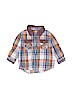 Genuine Kids from Oshkosh 100% Cotton Checkered-gingham Blue Long Sleeve Button-Down Shirt 9-12 MO / 12 MO - photo 1