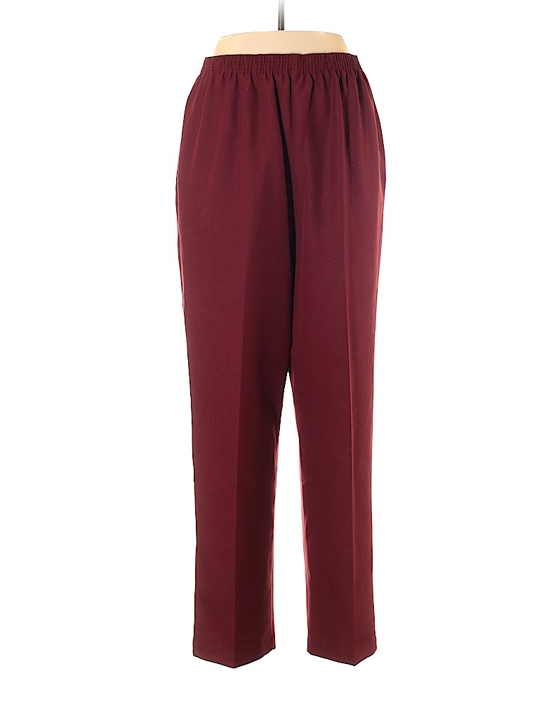 BonWorth 100% Polyester Solid Red Casual Pants Size L - 75% off | thredUP