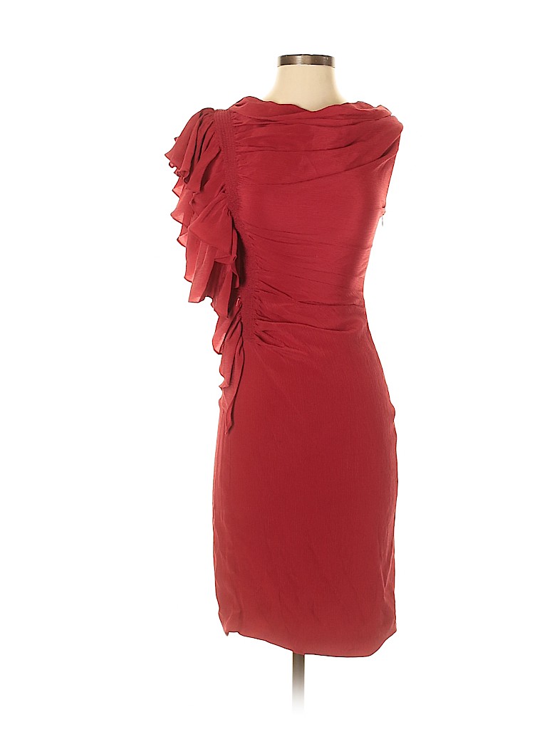 Zac Posen 100 Polyester Solid Red Cocktail Dress Size 0 81 Off