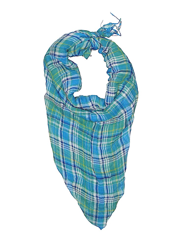 Unbranded Plaid Blue Scarf One size - photo 1