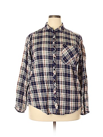Topshop Long Sleeve Button-Down Shirt (view 1)