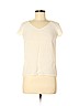 Massimo Dutti 100% Silk Ivory Short Sleeve Silk Top Size 6 - photo 1