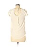 Massimo Dutti 100% Silk Ivory Short Sleeve Silk Top Size 6 - photo 2
