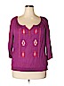 Old Navy 100% Cotton Purple 3/4 Sleeve Blouse Size XL - photo 1
