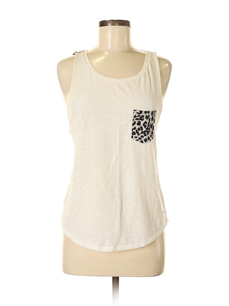 Victoria's Secret Pink 100% Cotton Solid Ivory Tank Top Size S - 66% ...