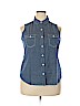 Coldwater Creek 100% Cotton Blue Sleeveless Button-Down Shirt Size 16 - photo 1