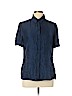 Banana Republic 100% Silk Blue Short Sleeve Silk Top Size L - photo 1
