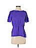 Theory 100% Silk Blue Short Sleeve Silk Top Size P (petite) - photo 1