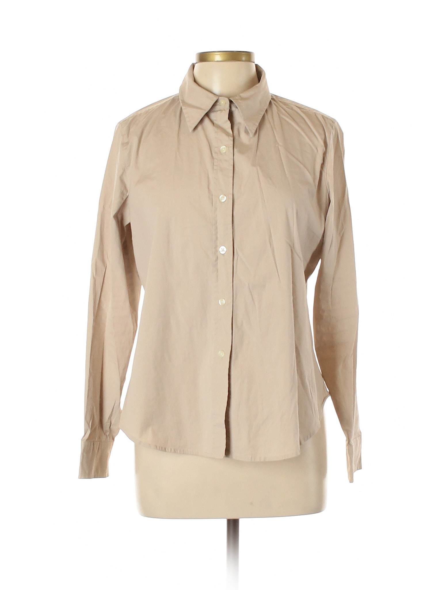 Gap Women Brown Long Sleeve Button-Down Shirt L | eBay