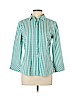 Lafayette 148 New York Blue Long Sleeve Button-Down Shirt Size 12 - photo 1