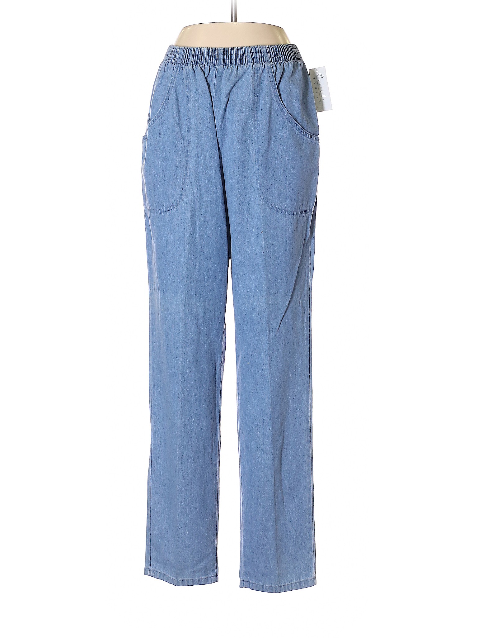 Cascade Blues 100 Cotton Solid Blue Casual Pants Size 12 60 off